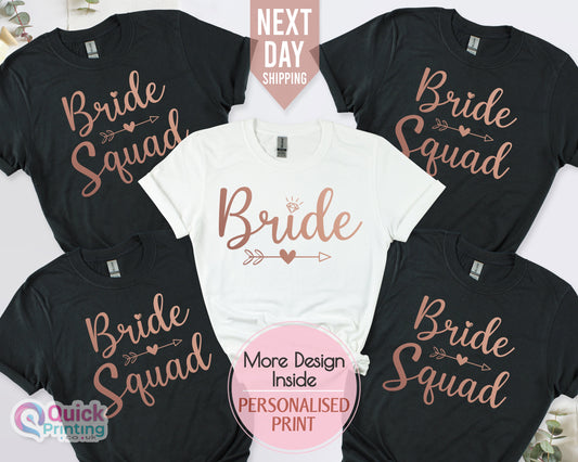 Bride Squad Tshirt, Bachelorette Party Shirts, Hen Party Wedding Party Tshirt, Personalised Hen Party T Shirts, Bridal Party Shirts 2025