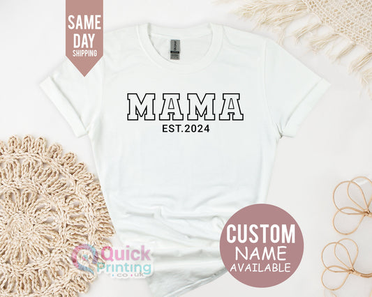 Personalized Mama T-Shirt 2026: Custom Mom Birthday Gift