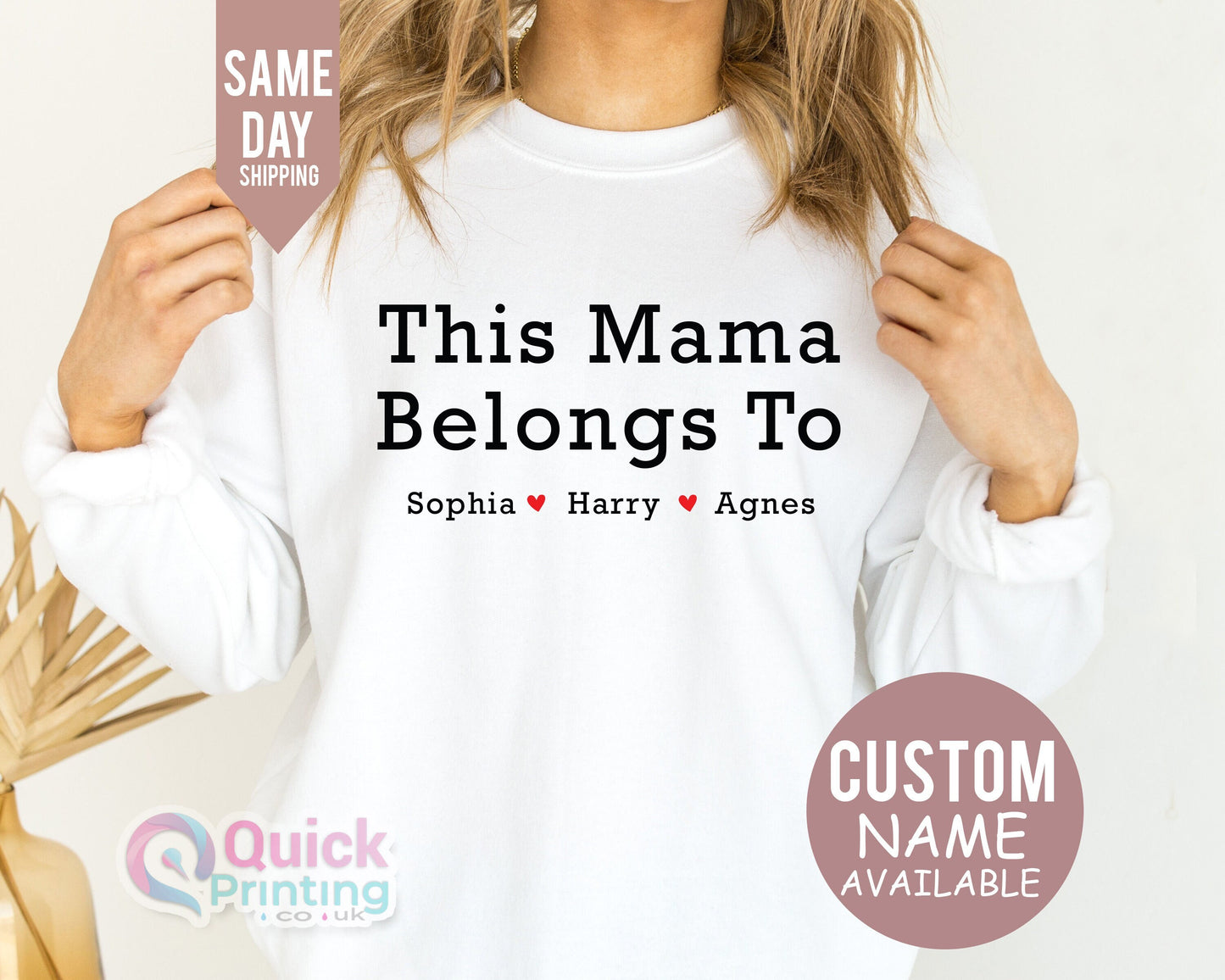 Personalized Mama Hoodie: Custom 'This Mama Belongs To' Sweatshirt