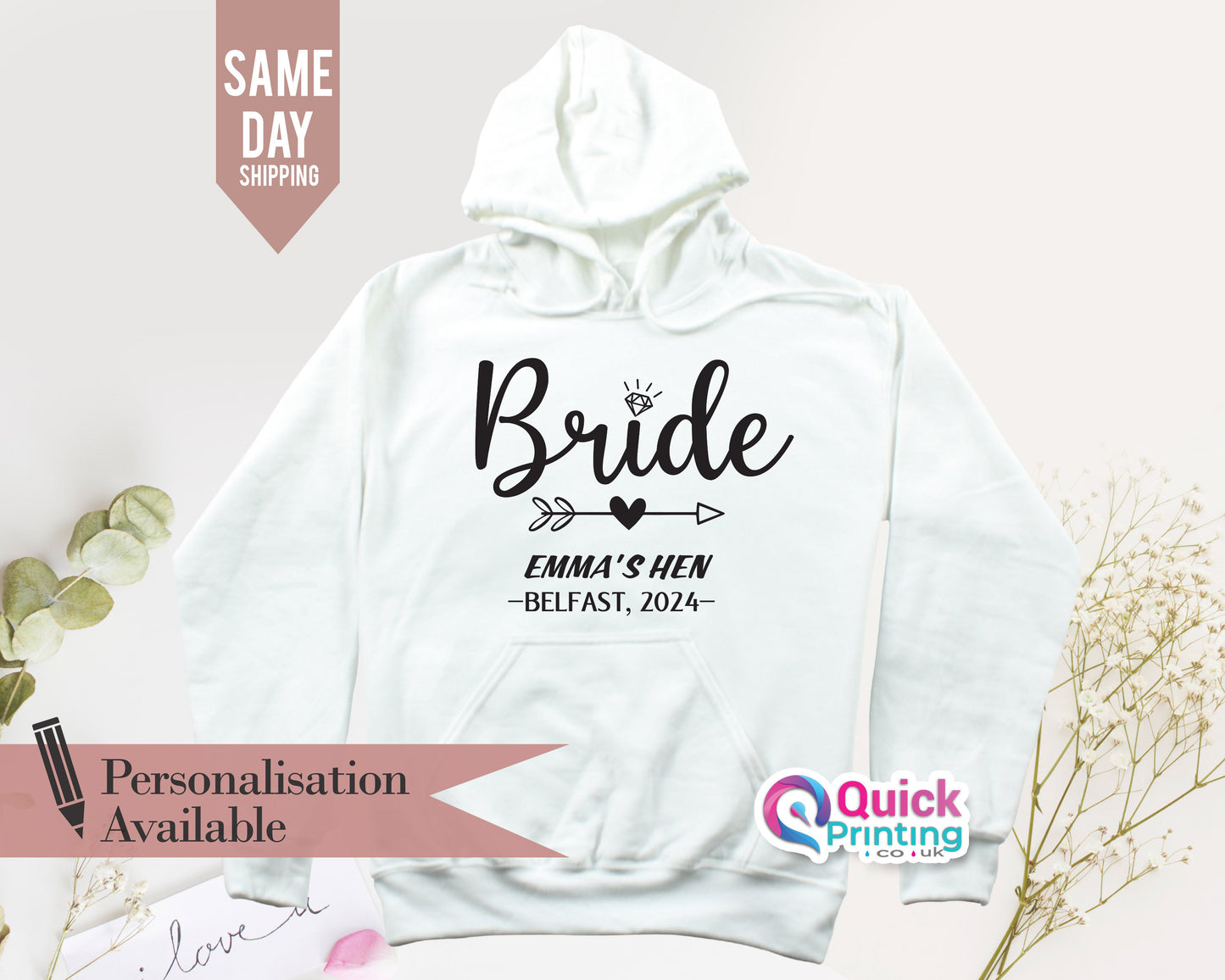 Personalized Bride Hoodie: Bachelorette Party, Bridal Party