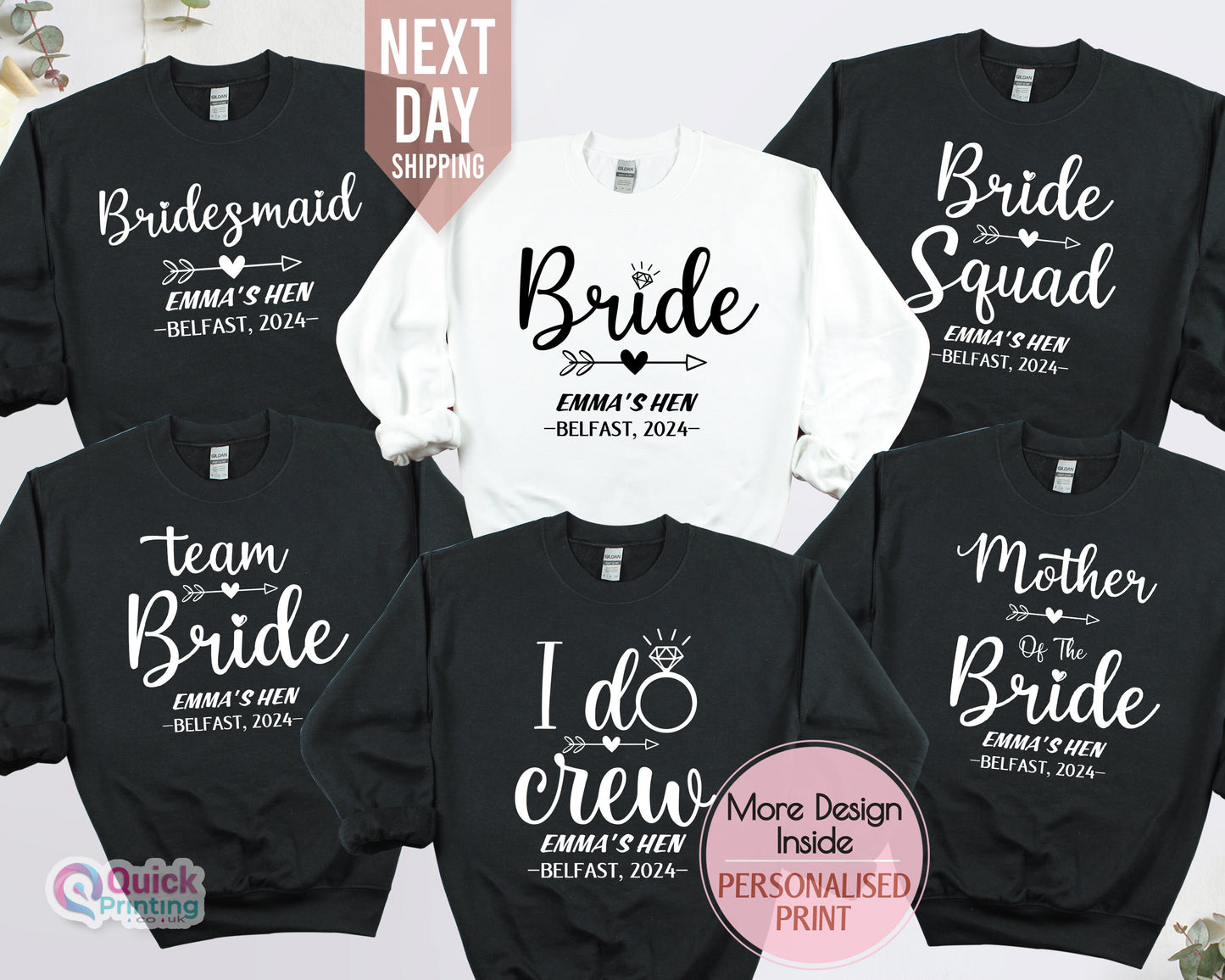 Personalized Bachelorette Party Sweatshirt: Bride & Team Bride