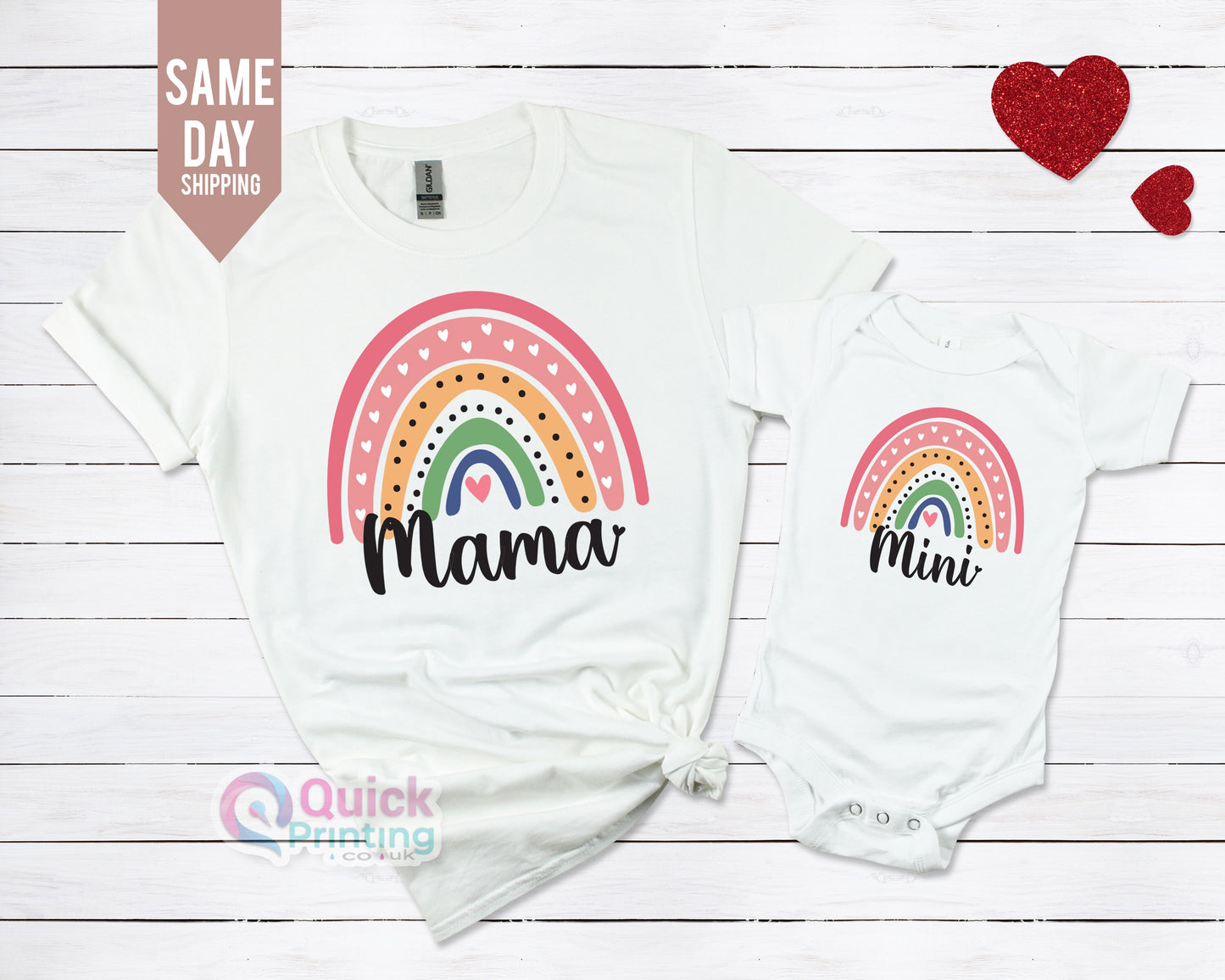 Rainbow Mama Mini Matching Shirt Set: Mother & Child Tees
