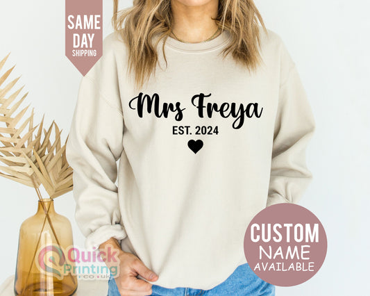 Personalized Future Mrs Sweatshirt: Engagement Bridal Shower Gift