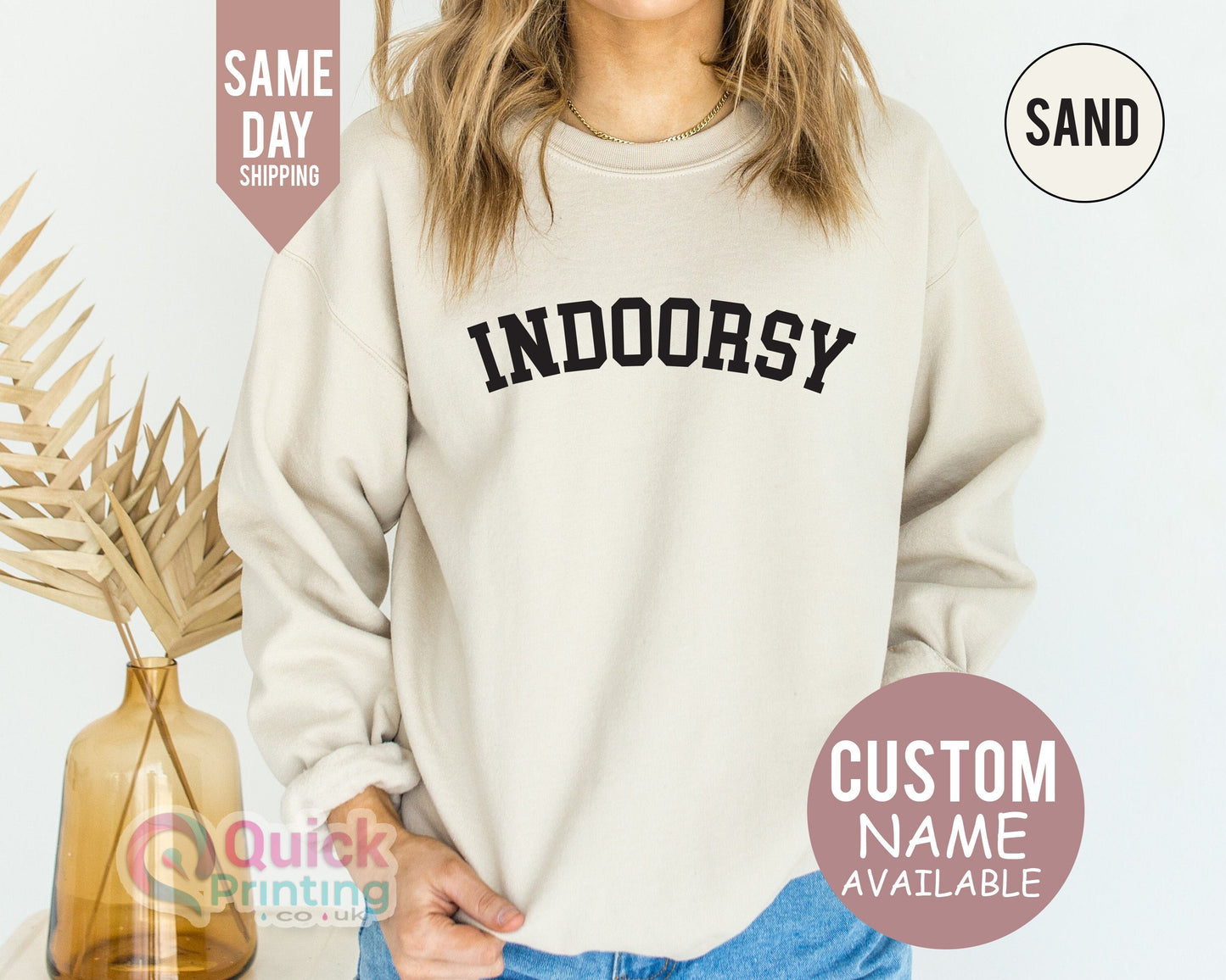 Indoorsy Sweatshirt: Cozy Homebody Gift, Custom Name Available