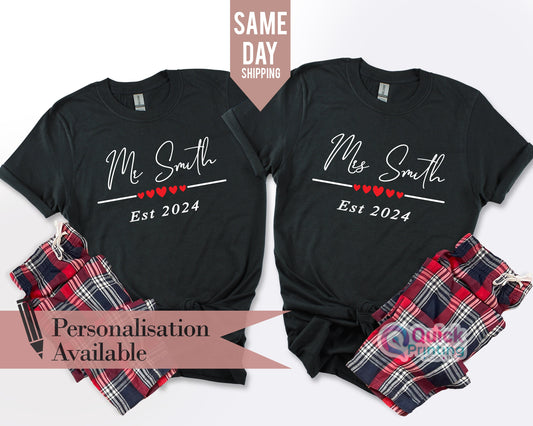 Mr and Mrs Shirt, Mr and Mrs, Just Married Shirt, Honeymoon Shirt, Wedding Shirt, Wife And Hubs Shirts, Just Married Shirts, Couples Shirts