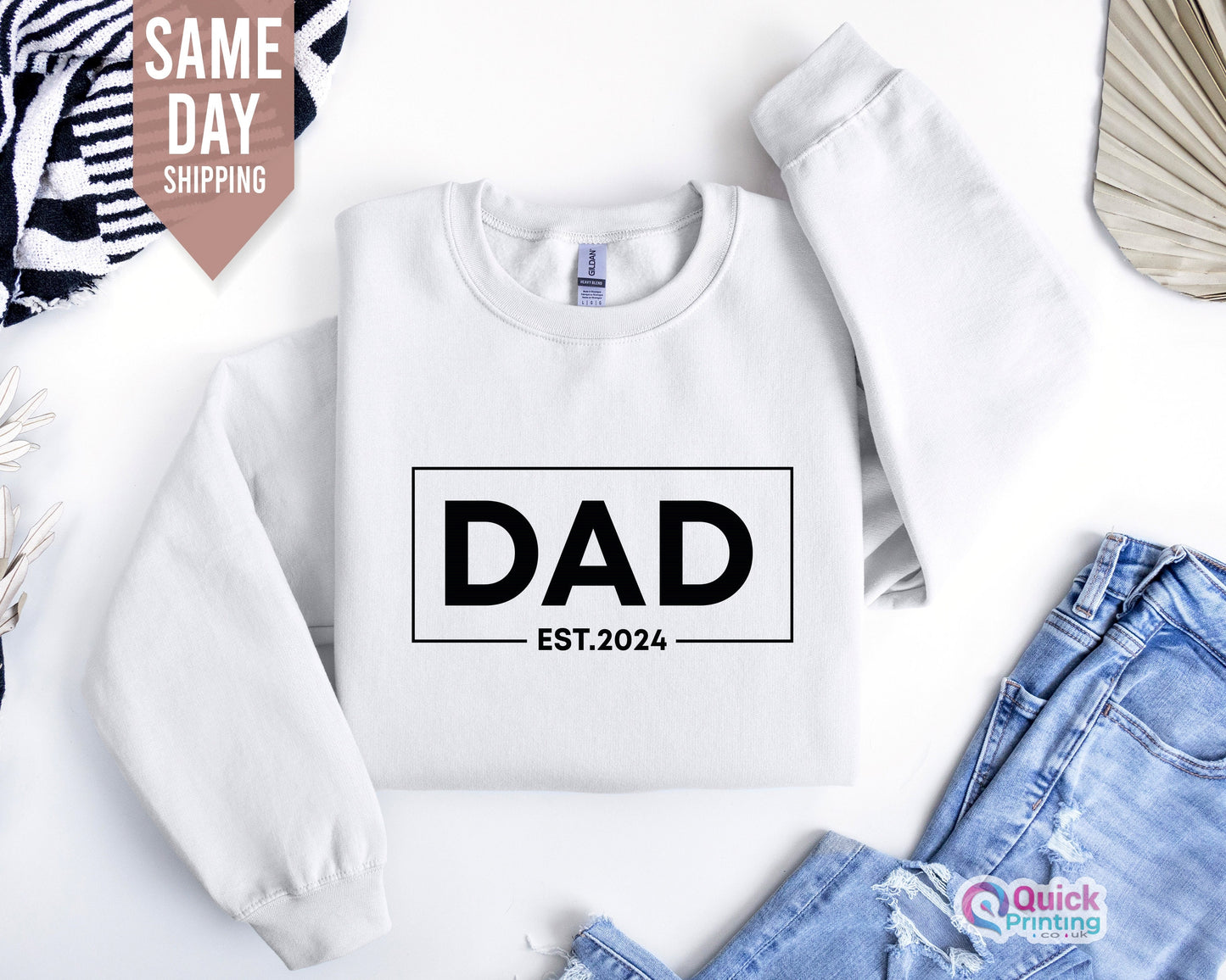 Custom Dad Sweatshirt, Personalised Daddy Dad Grandad Sweatshirt with Date, Father's Day Gift Gifts for Dad, Unique Gifts for Dad. Daddy Top