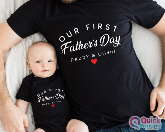 First Father's Day Matching T-Shirt: Daddy & Me Bear Design