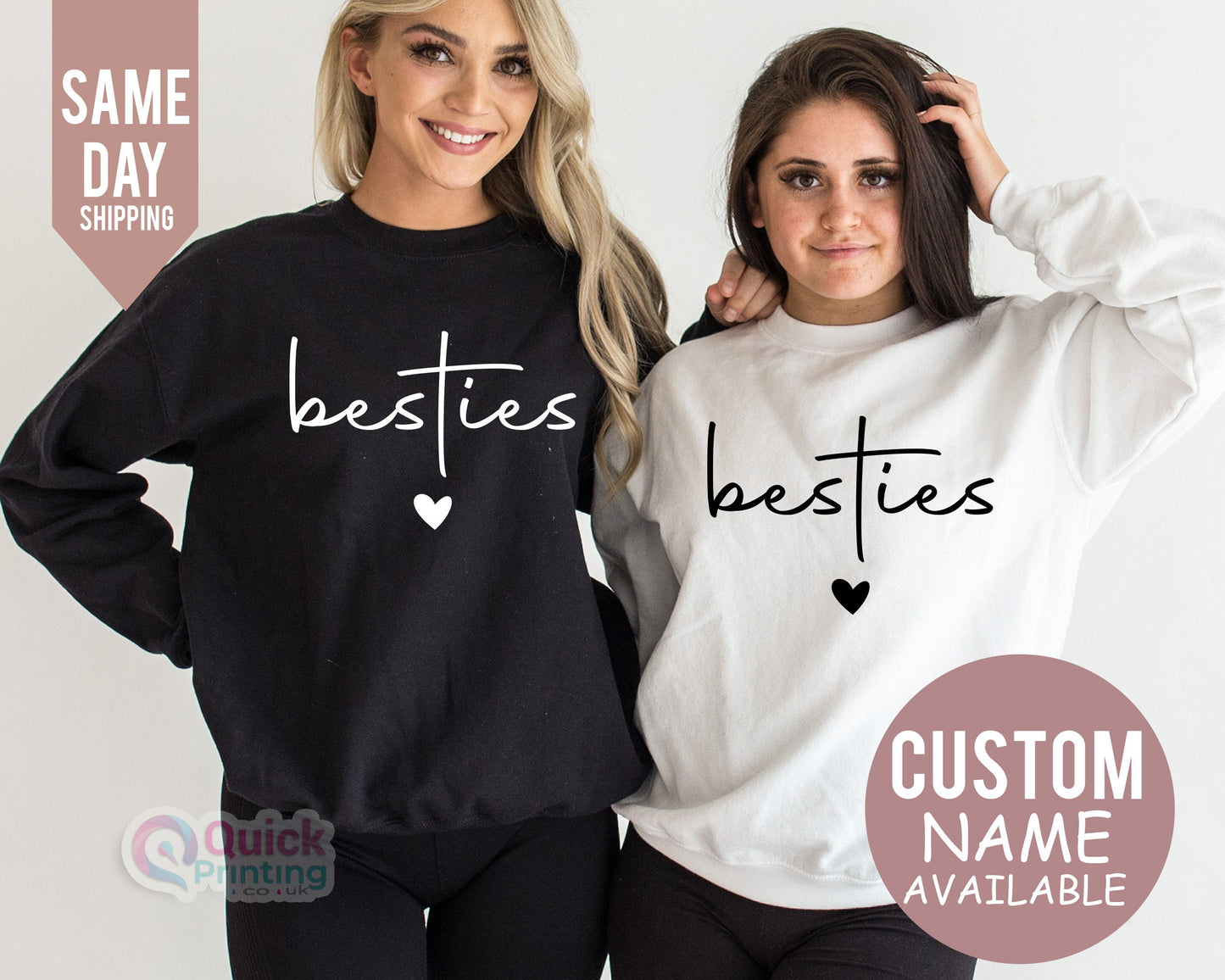 Custom Besties Sweatshirt, Best Friend Birthday Gift 2026, Ladies sweatshirt, Custom Best Friend Gift, Personalized Besties Jumper Top Tee