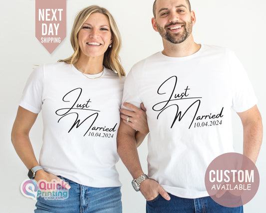 Wifey Hubby Tshirt, Personalised Just Married T-Shirt , Finally Matching Wedding Tee, Wedding Party Shirt, Honeymoon Shirt,Wedding Shirt Tee