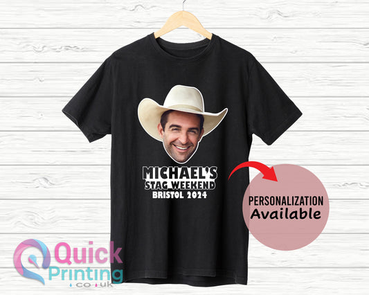 Personalized Stag Do Photo T-Shirt: Custom Bachelor Party Tee
