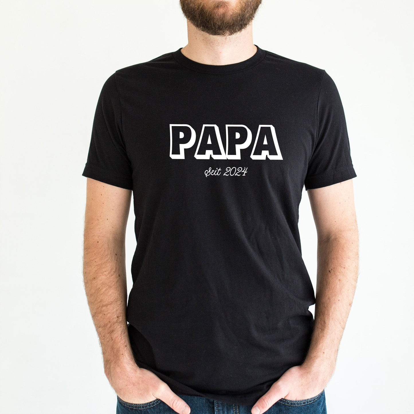 PapaTshirt, Personalized T shirt With Est Date, Father T-Shirt Gift, Expecting Dad Announcement, Cool Dad shirt, Best Dad Ever Tshirt,