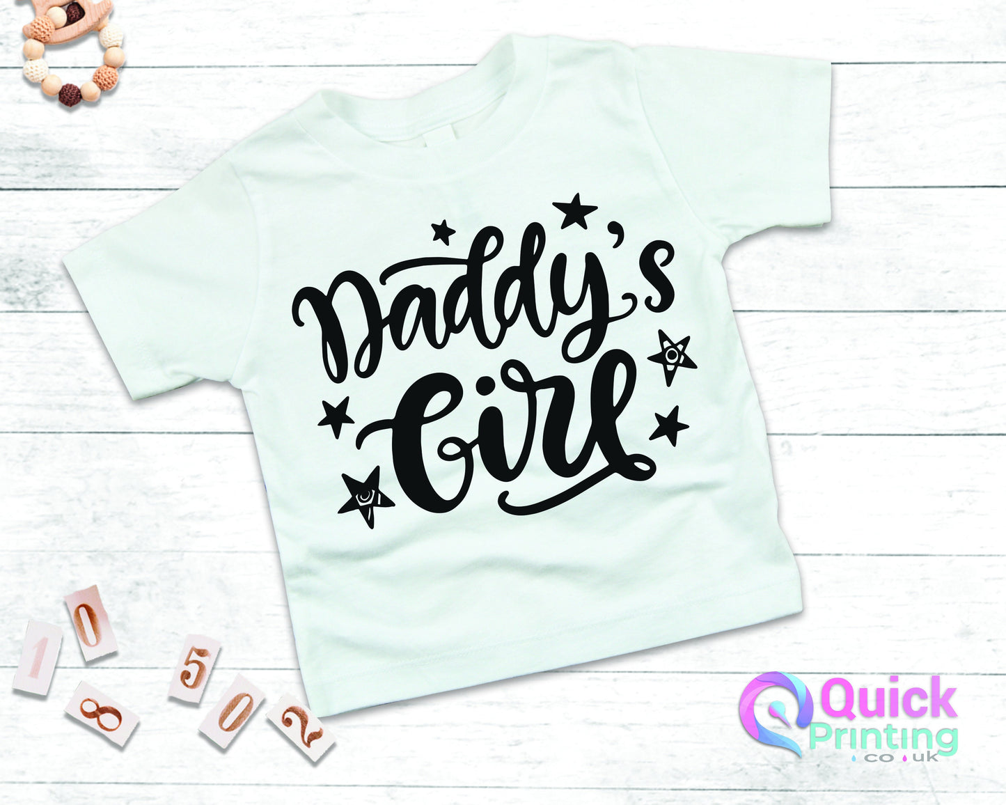 Personalized Daddy's Girl T-Shirt: Girls Top, Baby Bodysuit