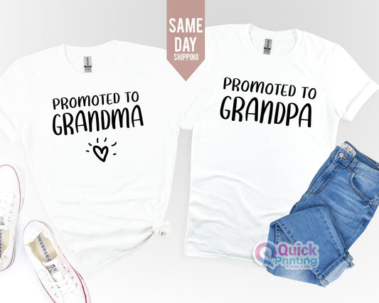 Promoted to Grandparent T-Shirt: Baby Announcement Tee