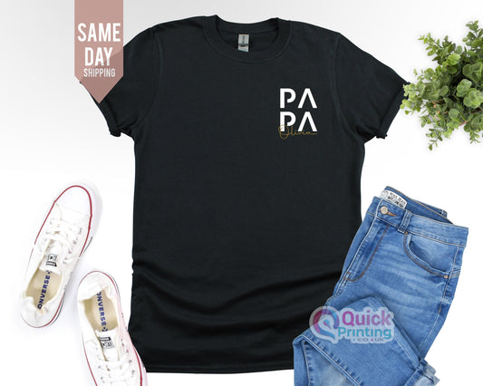 Personalized Papa T-Shirt: Custom Kids Name Dad Gift