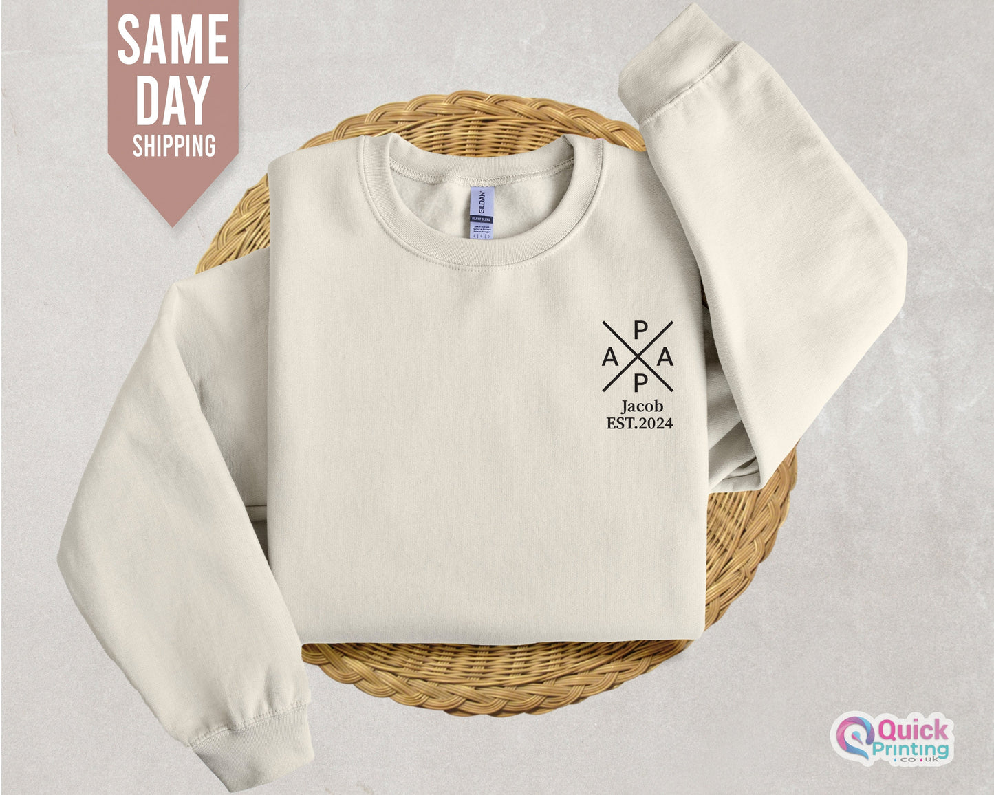 Personalized Papa Sweatshirt: Custom Name & Year Dad Tee