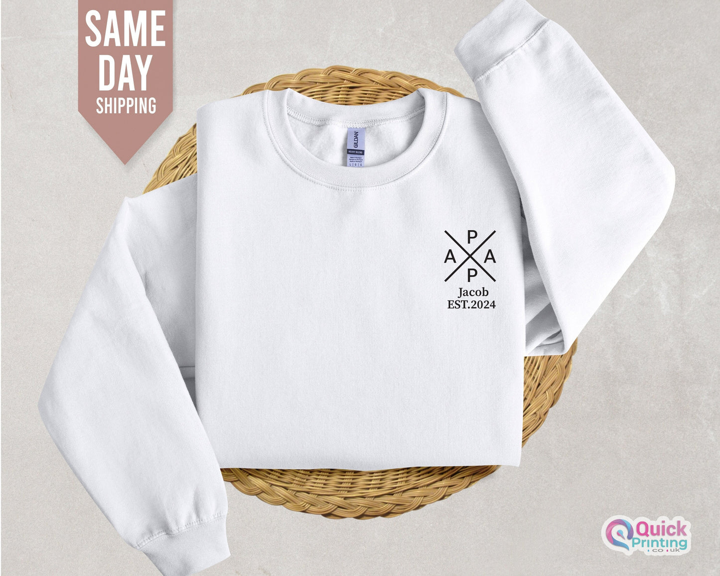 Personalized Papa Sweatshirt: Custom Name & Year Dad Tee