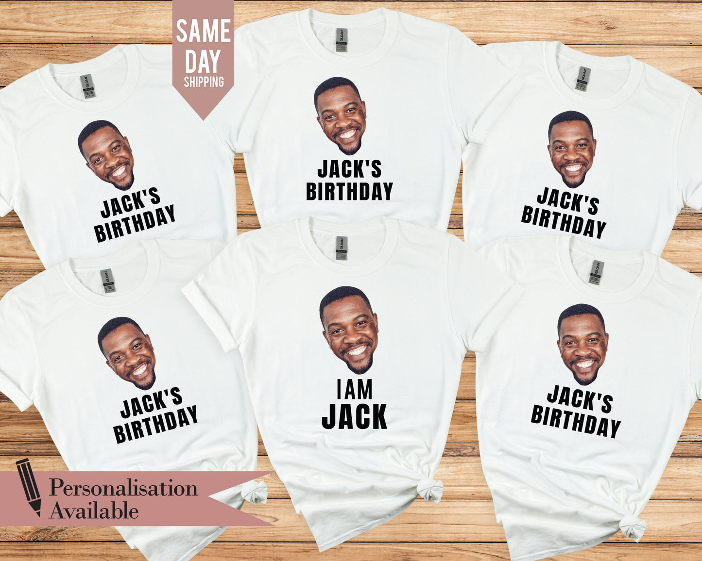 Custom Birthday Photo Shirt: Matching Group Party Tee