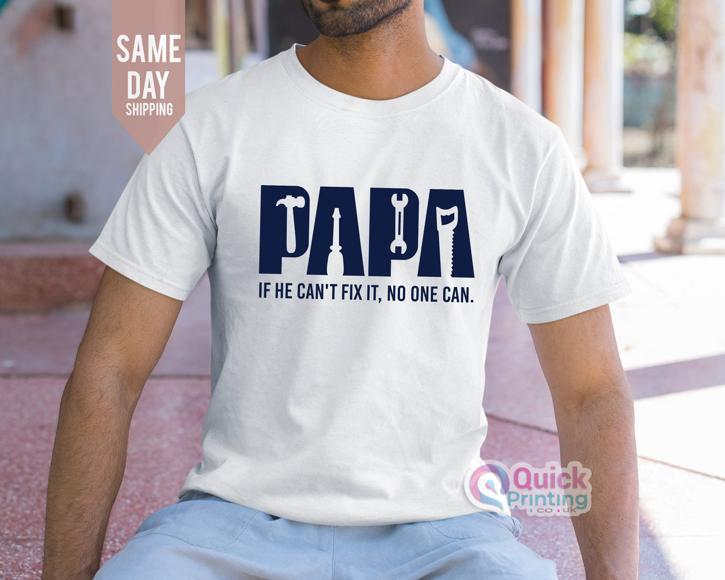 Funny Papa Tools T-Shirt: "If He Can't Fix It" Birthday Gift