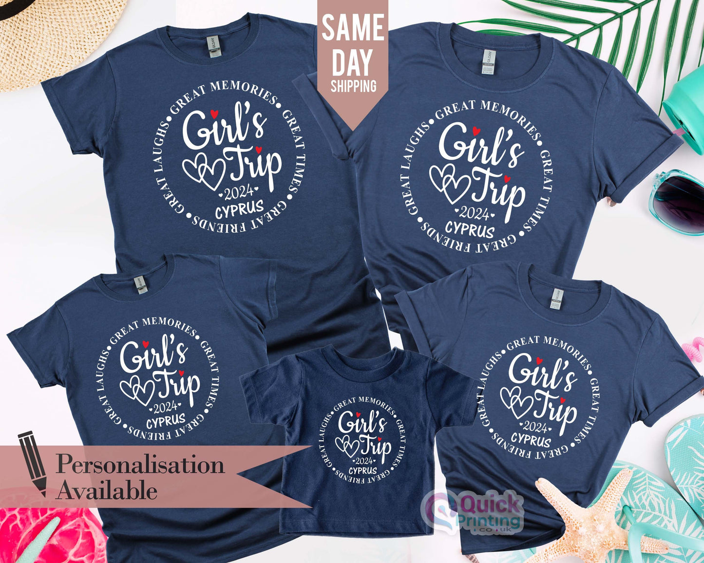 Girls Trip 2025 T-Shirt: Personalized Group Vacation Shirt