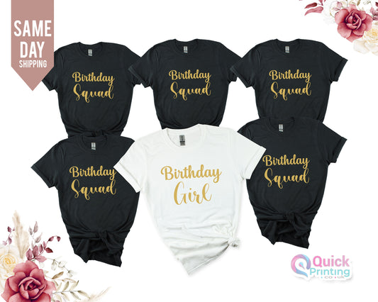 Birthday Girl Squad T-shirts, Custom Birthday T-shirts, Birthday party tops, birthday girl tshirts,  Personalized Group Tops, Birthday queen