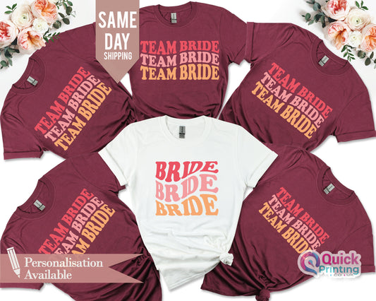 Personalized Bachelorette Party Shirts: Bride & Team Bride Tees