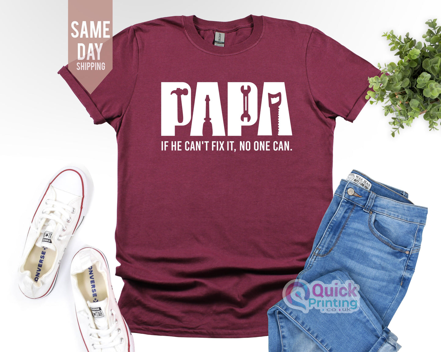 Funny Papa Tools T-Shirt: "If He Can't Fix It" Birthday Gift