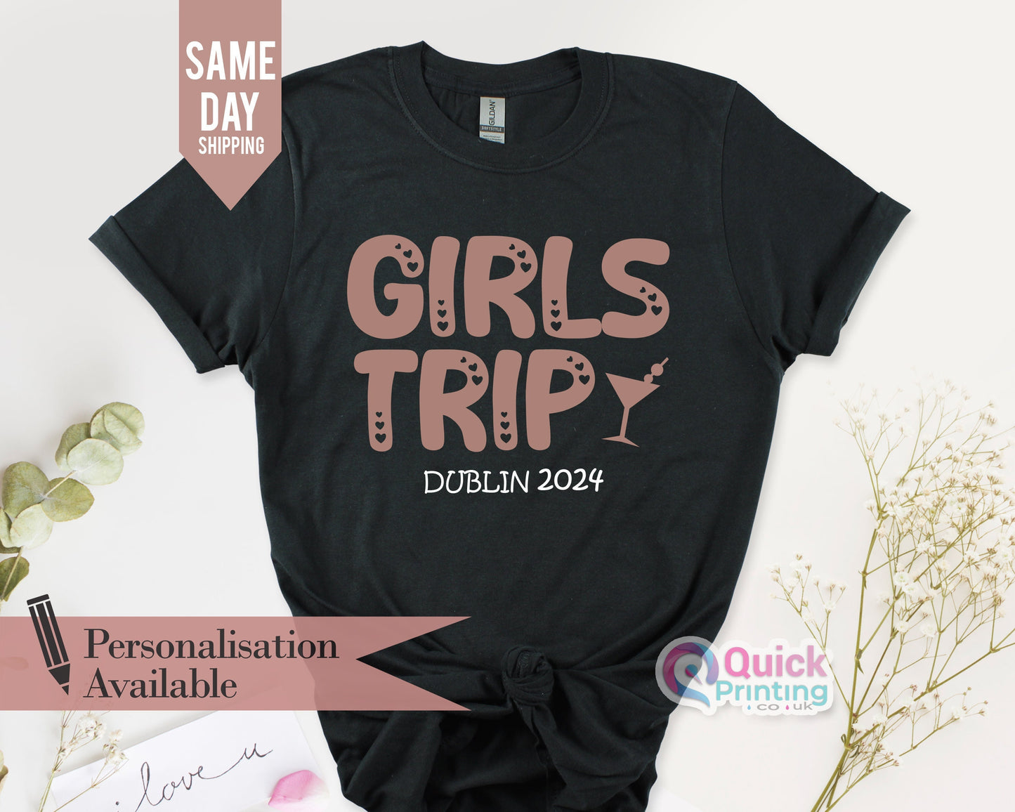 Girls Trip 2026 T-Shirt: Custom Destination Hen Party Top