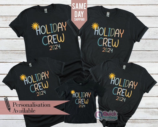 Personalized Holiday Crew Family Matching T-Shirt