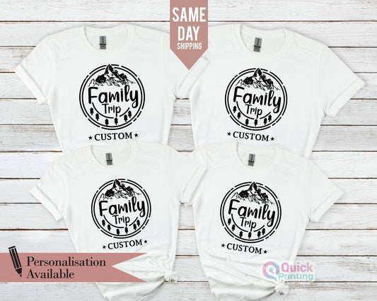 Custom Family Trip T-Shirt: Matching Holiday Mountain Tee