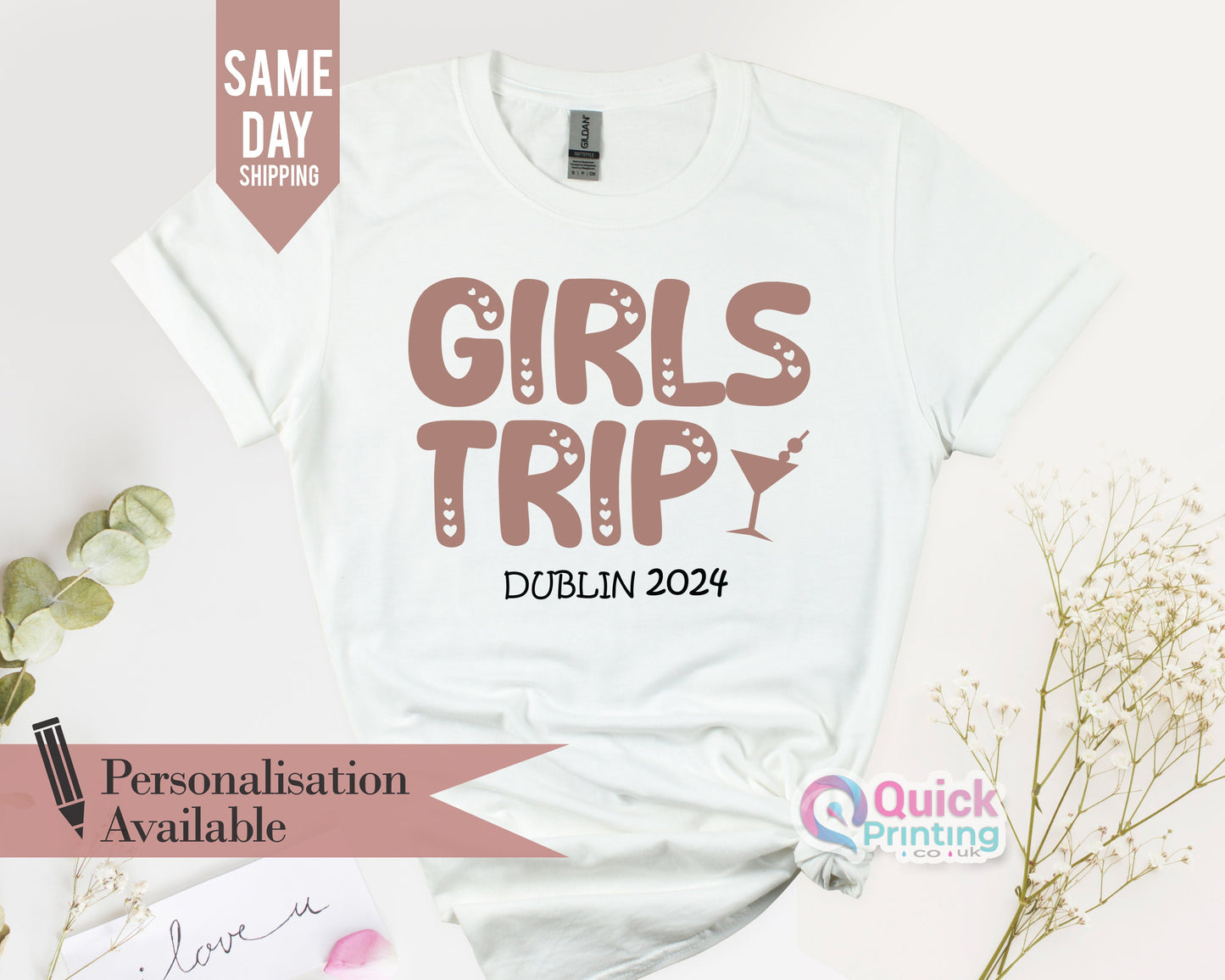 Girls Trip 2026 T-Shirt: Custom Destination Hen Party Top