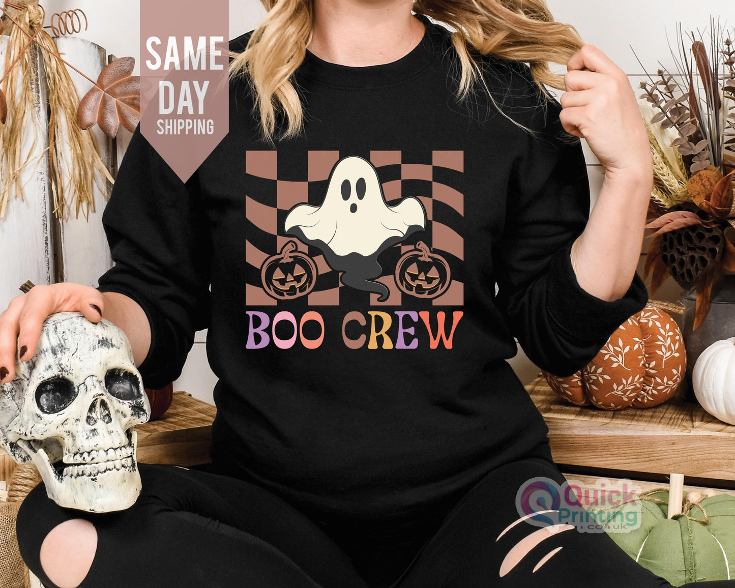 Boo Crew Halloween Sweatshirt: Family Matching Jumper
