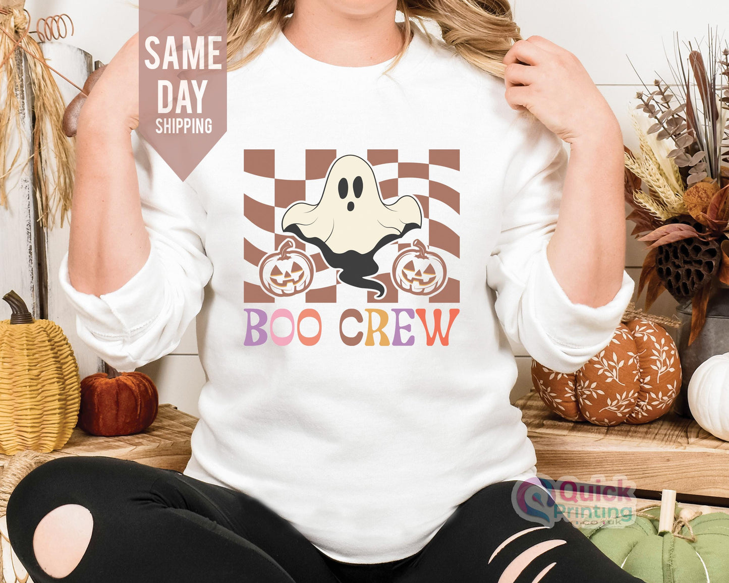 Boo Crew Halloween Sweatshirt: Family Matching Jumper