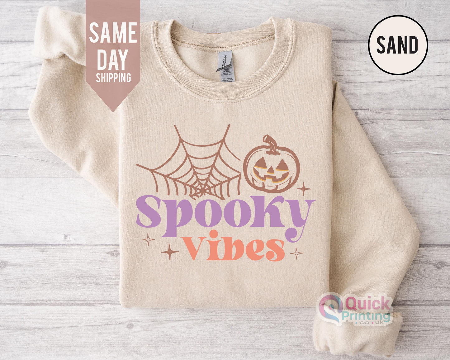Spooky Vibes Halloween Sweatshirt: Unisex Fall Jumper