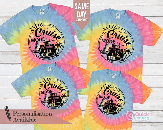 Cruise Mode On Tie Dye Shirt, Friends Cruise Shirts, Out Crusing, Girls Bachelor Cruise, Group Cruise T-Shirts 2024, Group Shirt, Birthday T
