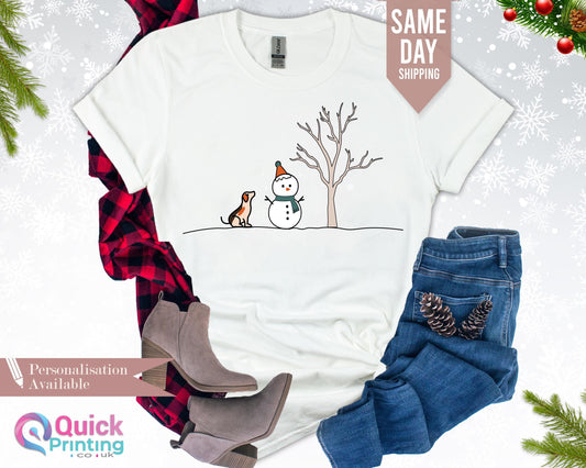 Christmas Snowman T-Shirt: Family Holiday Crewneck