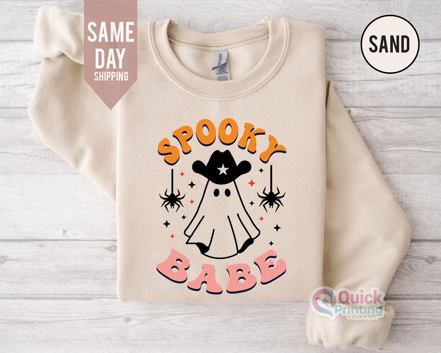 Spooky Babe Halloween Sweatshirt: Unisex Ghost Jumper