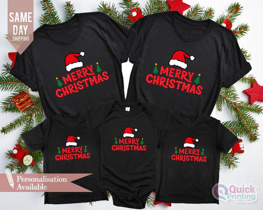 Merry Christmas Family T-Shirts: Matching Holiday Group Shirts