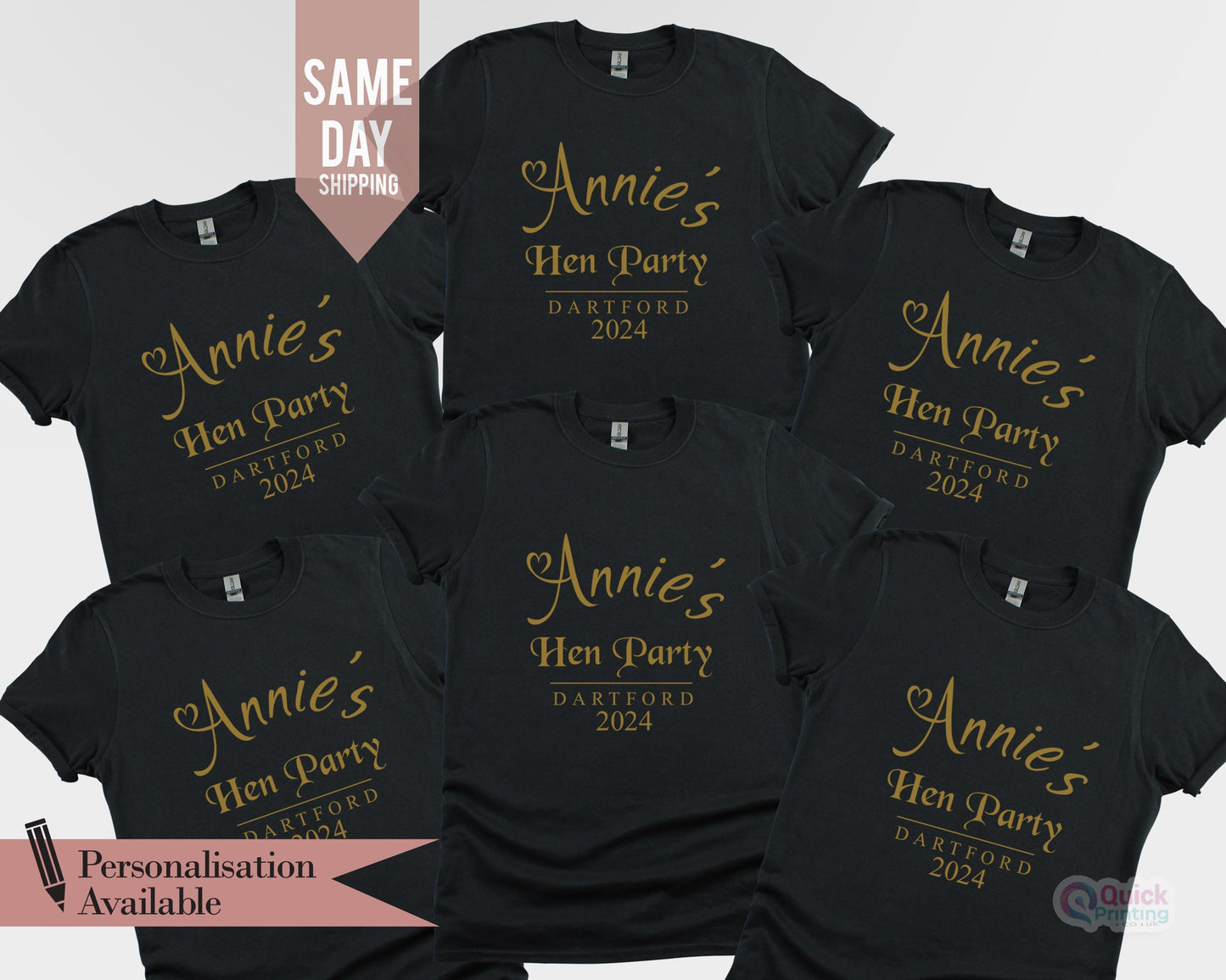 Personalized Hen Party T-Shirt: Bride To Be, Bachelorette Party