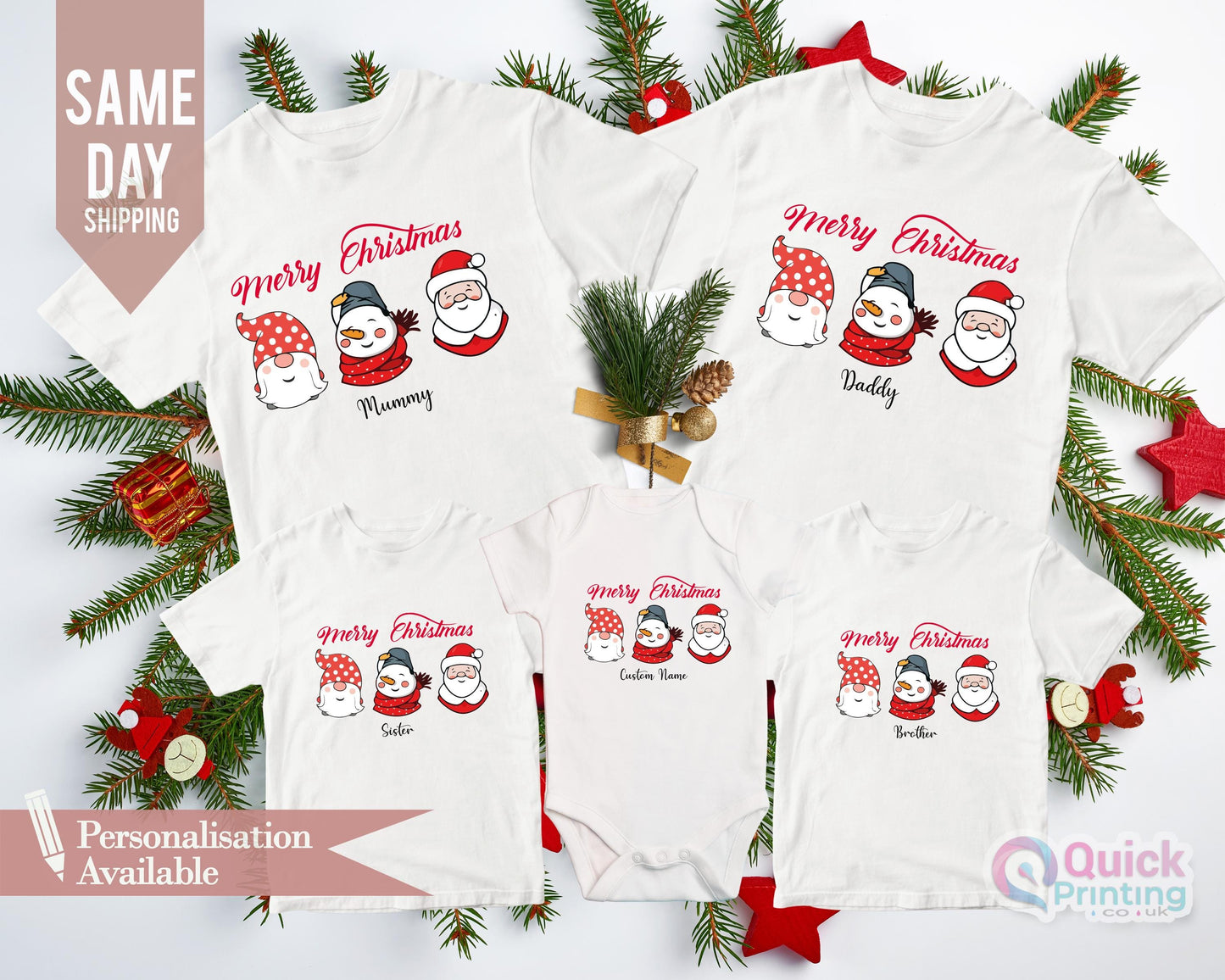 Personalized Family Christmas T-Shirt: Matching Holiday Outfit
