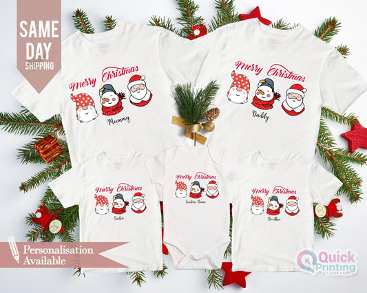 Personalized Family Christmas T-Shirt: Matching Holiday Outfit
