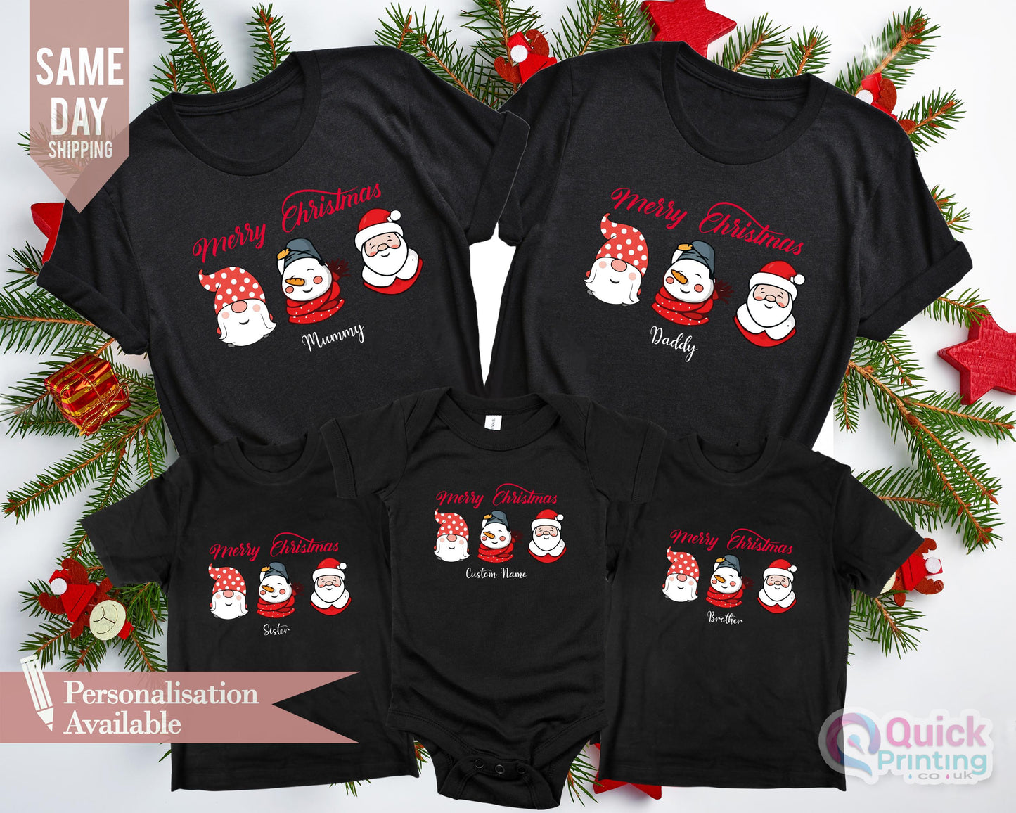 Personalized Family Christmas T-Shirt: Matching Holiday Outfit