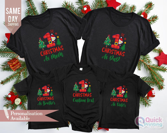 Personalized Family 1st Christmas T-Shirt: Matching Christmas Tee