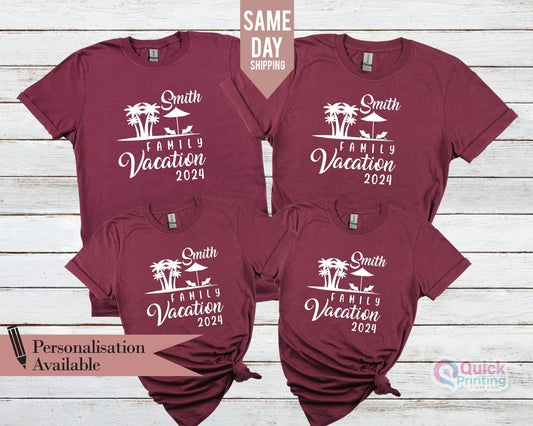 Personalized Family Vacation 2026 T-Shirts: Matching Holiday Set