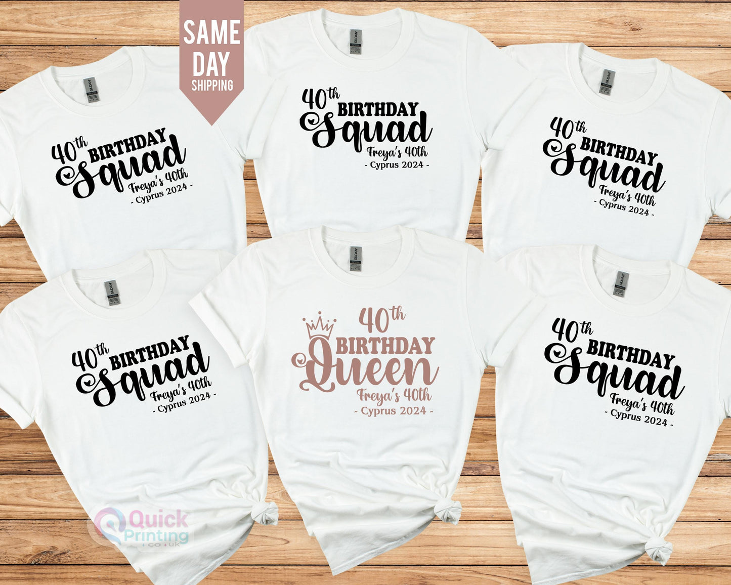 50th Birthday Queen, girls 50th birthday shirt 2025, Birthday Squad Personalised Matching shirt's, Party Tees, Birthday Trip Celebration Tee