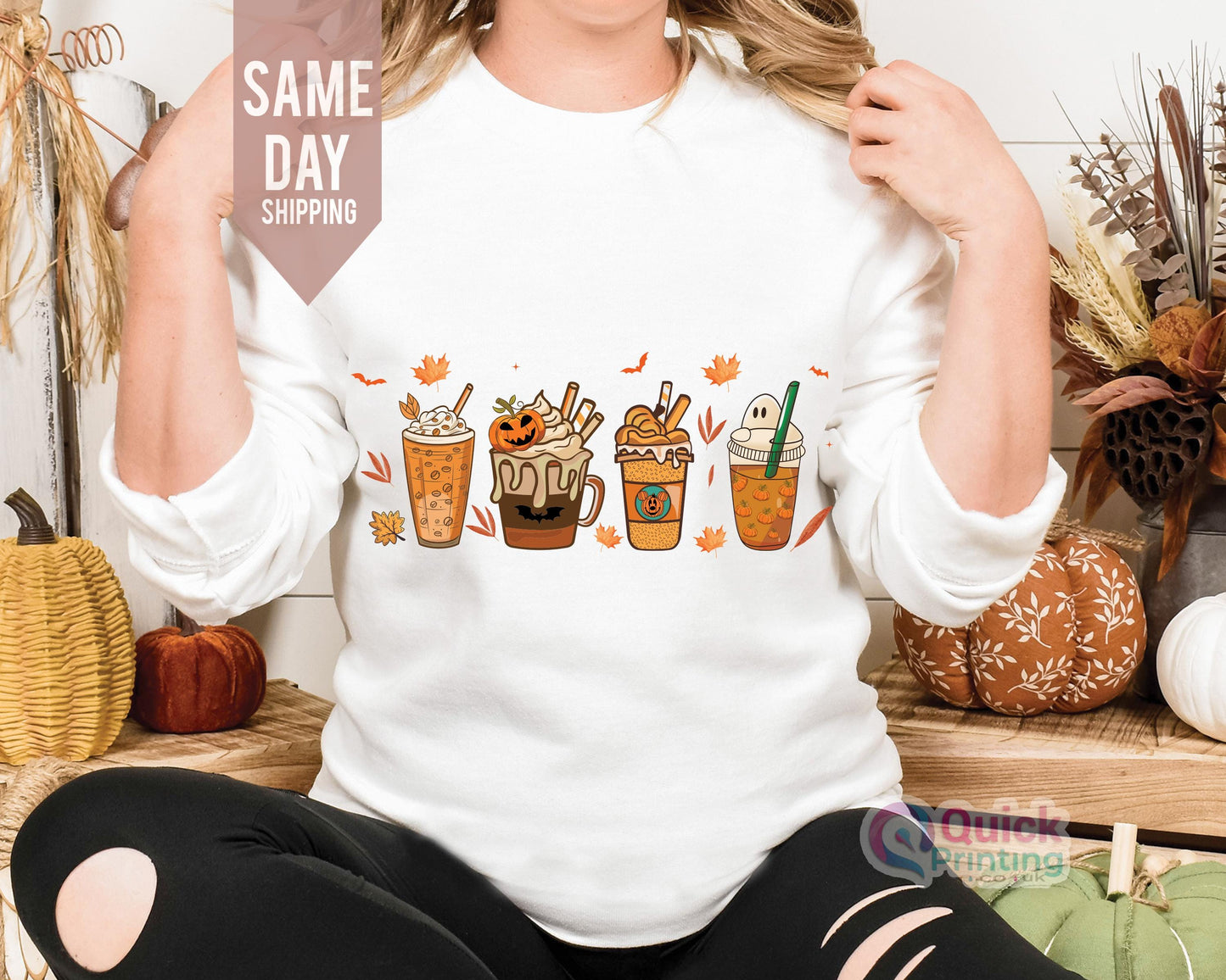 Skeleton Coffee Sweatshirt: Halloween Boo Jumper