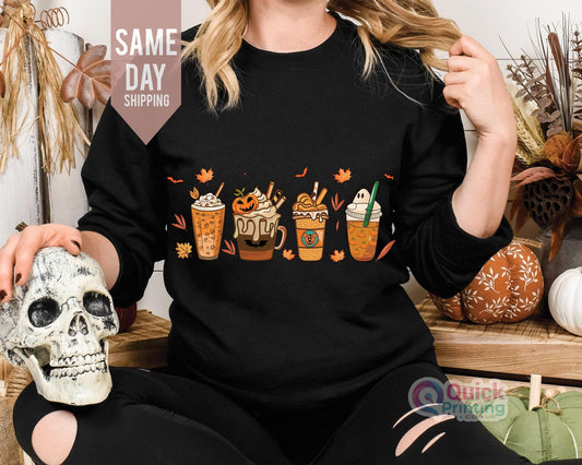 Halloween Coffee Sweatshirt: Spooky Season Jumper
