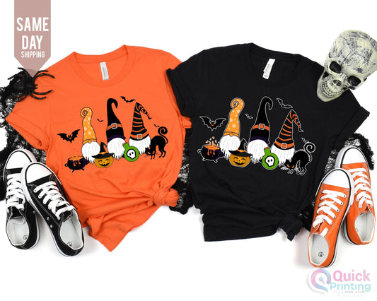 Halloween Gnomes Shirt, Halloween Shirt Women With Gnome Witch, Halloween Gnomes T-Shirt, Halloween Funny Shirt, Halloween Gnome Tee 2024