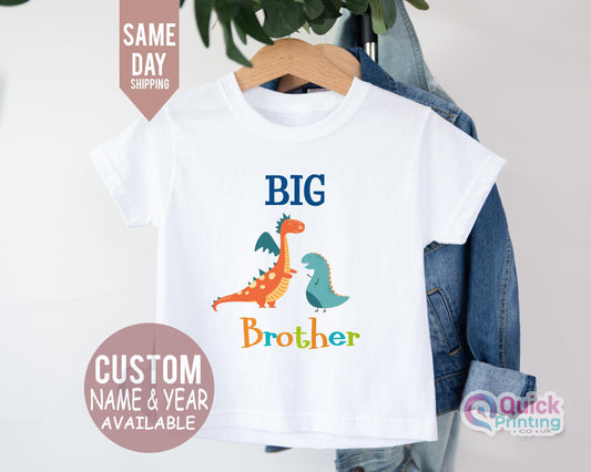 big Brother Tshirt, Dinosaur Big Brother tshirt baby announcement, Revel Tshirt, personalised gift, siblings pregnancy reveal, kids tee