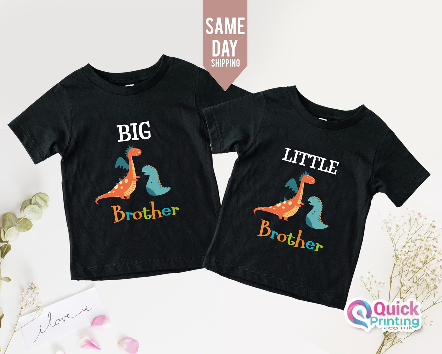 Custom Text Tshirt, Big and Little Brother T-Shirts and Bodysuits, Big Brother Tee, Baby Grow New Brother New Brother Gift, Sibling Shirt