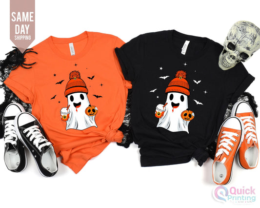 Halloween Shirt, Cute Halloween Ghost Shirt, Spooky Season T,Halloween Women's Shirt, Fall Shirt, Halloween Party Shirt, Spooky Season Shirt